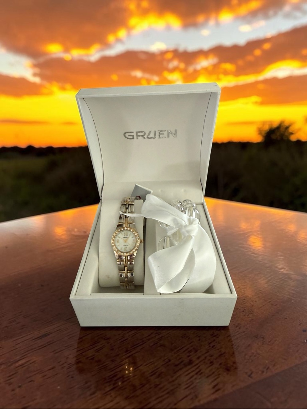 Ladies Two-Tone Bracelet Watch in Gold and Silver plus Matching Bracelet